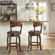 Swivel 24-inch Brown Counter Height Barstool - Brown Faux Leather by iNSPIRE Q