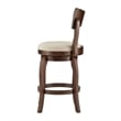 Swivel 24-inch Brown Counter Height Barstool - Beige Linen by iNSPIRE Q