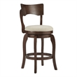 Swivel 24-inch Brown Counter Height Barstool - Beige Linen by iNSPIRE Q