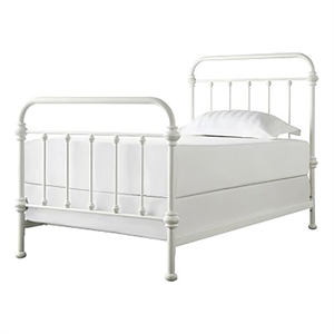 iNSPIRE Q Twin Size Antique Graceful Victorian Metal Bed in Antique White