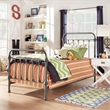 iNSPIRE Q Twin Size Antique Graceful Victorian Metal Bed in Frost Gray
