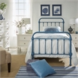 iNSPIRE Q Twin Size Antique Graceful Victorian Metal Bed in Blue Finish