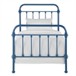 iNSPIRE Q Twin Size Antique Graceful Victorian Metal Bed in Blue Finish
