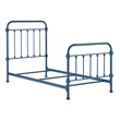 iNSPIRE Q Twin Size Antique Graceful Victorian Metal Bed in Blue Finish