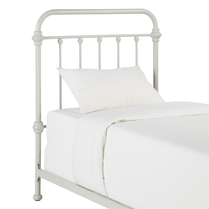 iNSPIRE Q Twin Size Antique Graceful Victorian Metal Bed in Silver Birch