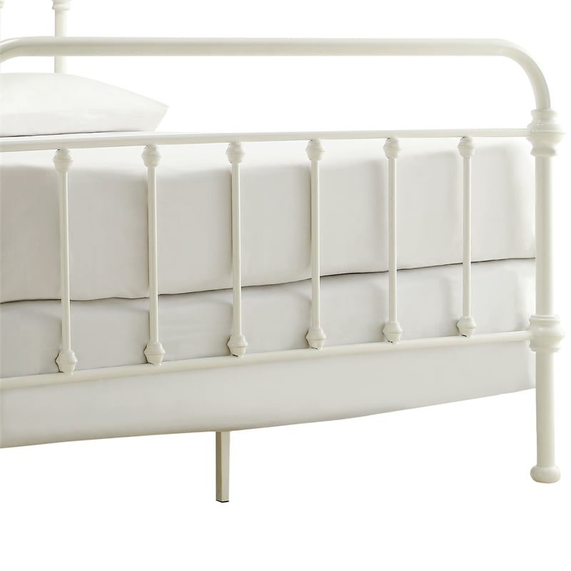 iNSPIRE Q Full Size Antique Graceful Victorian Metal Bed in Antique White