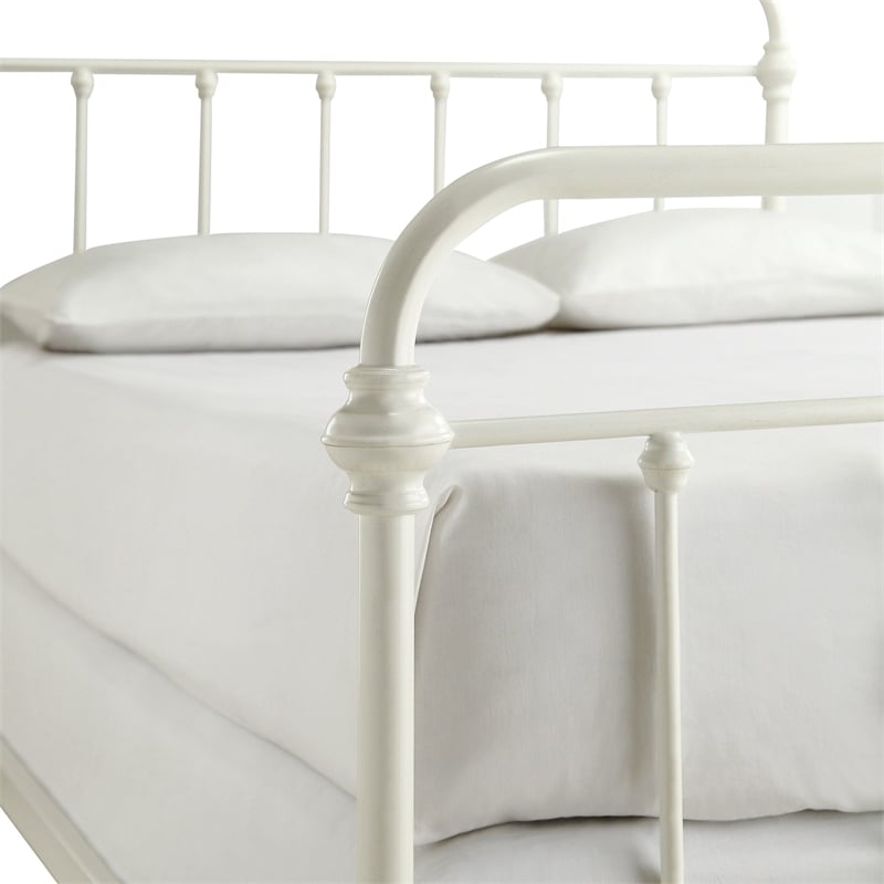 iNSPIRE Q Full Size Antique Graceful Victorian Metal Bed in Antique White