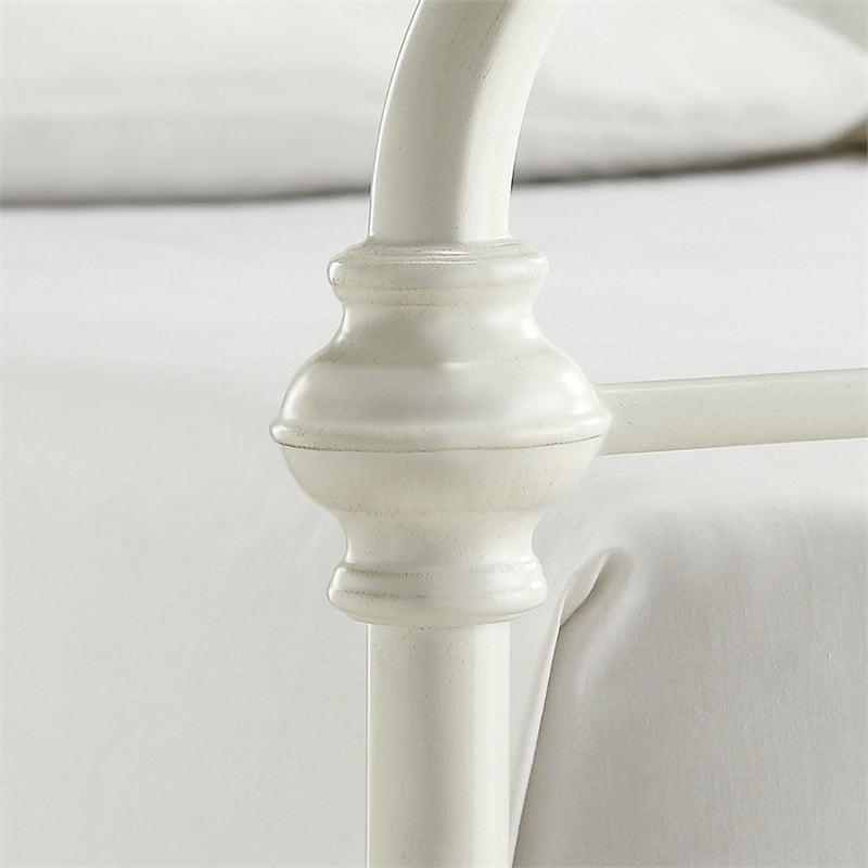 iNSPIRE Q Full Size Antique Graceful Victorian Metal Bed in Antique White