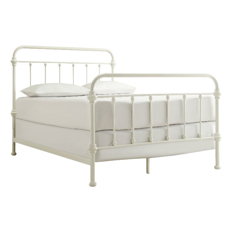 iNSPIRE Q Full Size Antique Graceful Victorian Metal Bed in Antique White