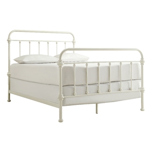 iNSPIRE Q Full Size Antique Graceful Victorian Metal Bed in Antique White