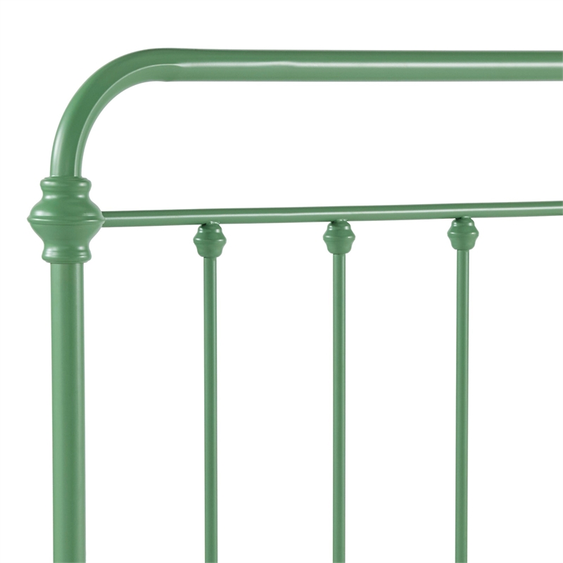 iNSPIRE Q Queen Size Antique Graceful Victorian Metal Bed in Meadow Green