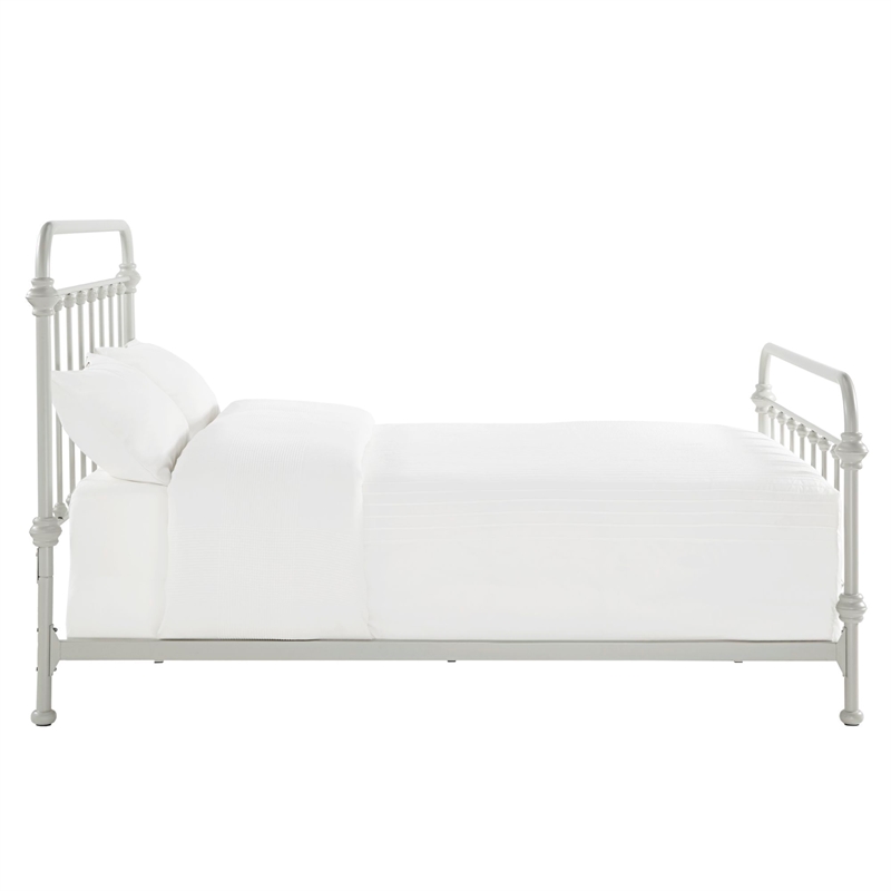 iNSPIRE Q Queen Size Antique Graceful Victorian Metal Bed in Silver Birch