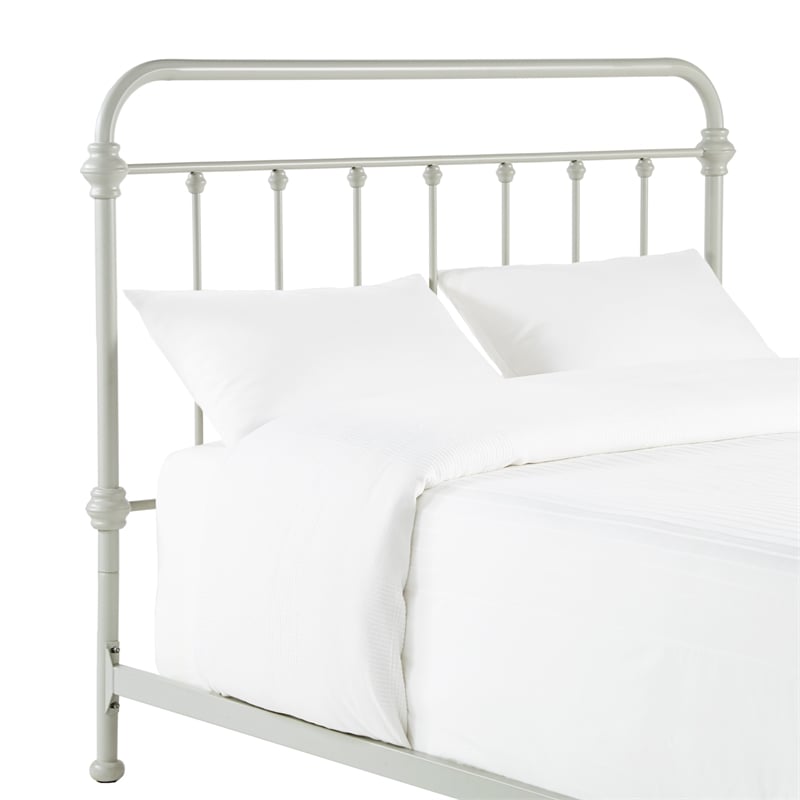 iNSPIRE Q Queen Size Antique Graceful Victorian Metal Bed in Silver Birch