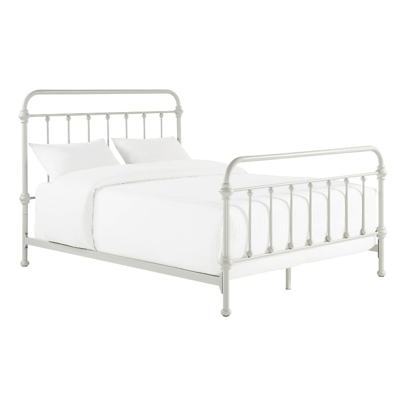 iNSPIRE Q Queen Size Antique Graceful Victorian Metal Bed in Silver Birch