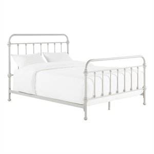 iNSPIRE Q Queen Size Antique Graceful Victorian Metal Bed in Silver Birch