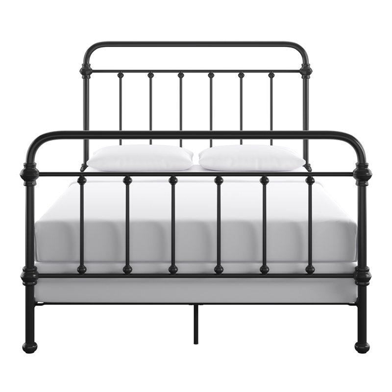 iNSPIRE Q Full Size Farmhouse Antique Graceful Victorian Metal Bed in Black