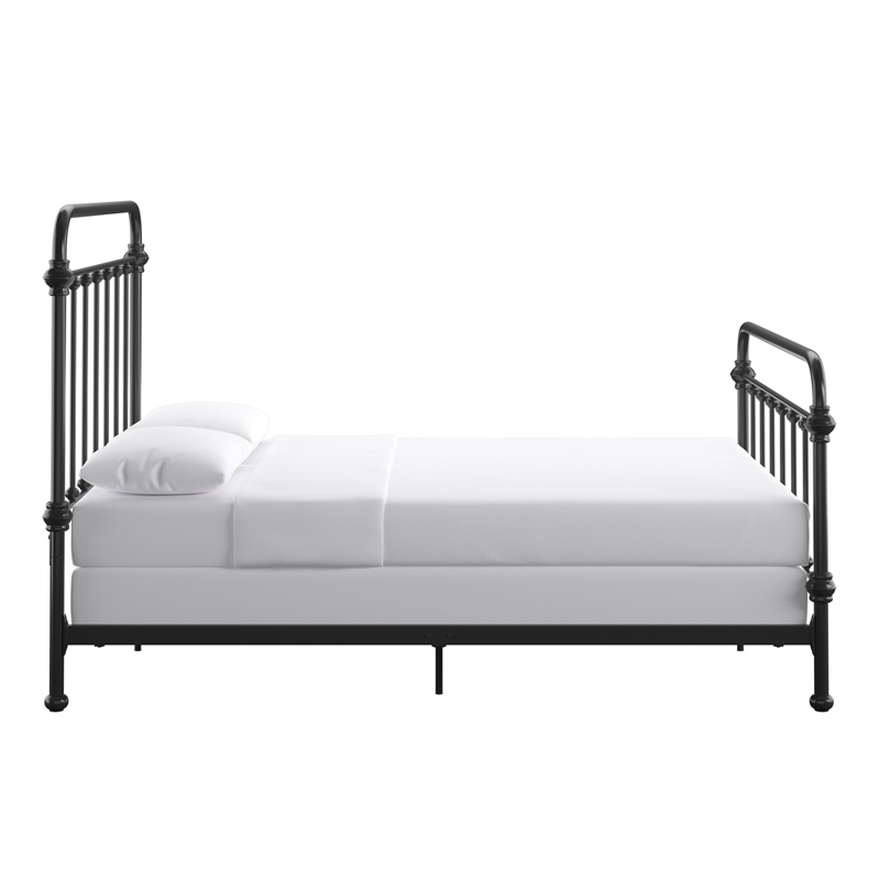 iNSPIRE Q Full Size Farmhouse Antique Graceful Victorian Metal Bed in Black