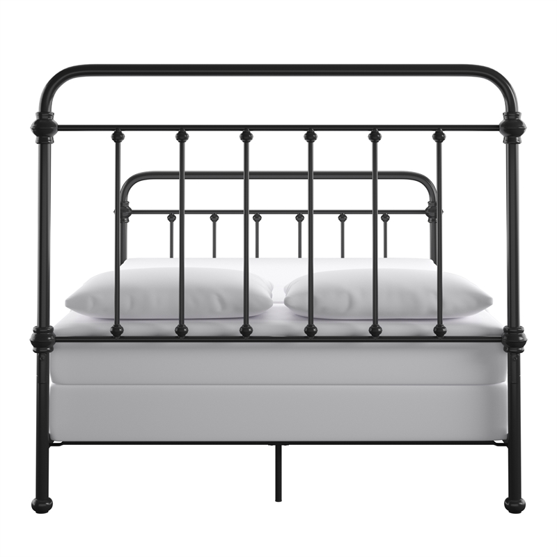 iNSPIRE Q Full Size Farmhouse Antique Graceful Victorian Metal Bed in Black