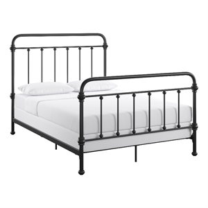 iNSPIRE Q Full Size Farmhouse Antique Graceful Victorian Metal Bed in Black