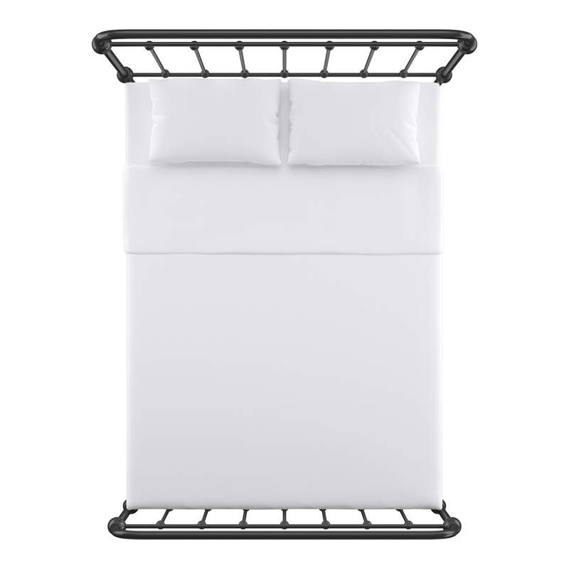 iNSPIRE Q Queen Size Farmhouse Antique Graceful Victorian Metal Bed in Black