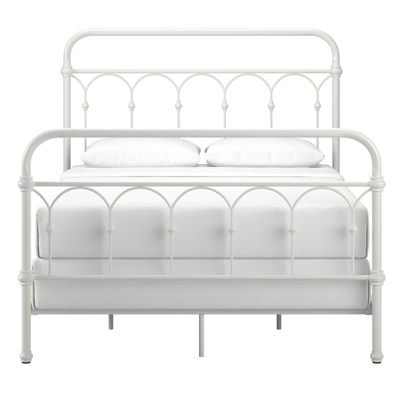 iNSPIRE Q Full Size Farmhouse Casted Knot Metal Bed in Antique White
