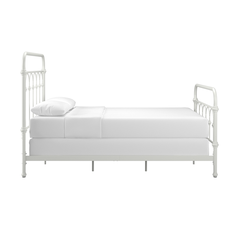iNSPIRE Q Full Size Farmhouse Casted Knot Metal Bed in Antique White