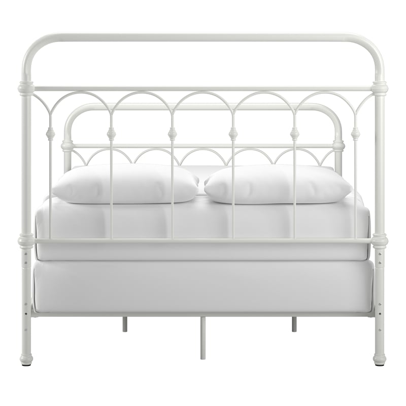iNSPIRE Q Full Size Farmhouse Casted Knot Metal Bed in Antique White