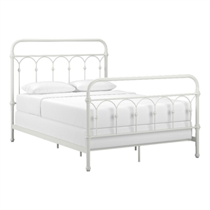 iNSPIRE Q Full Size Farmhouse Casted Knot Metal Bed in Antique White