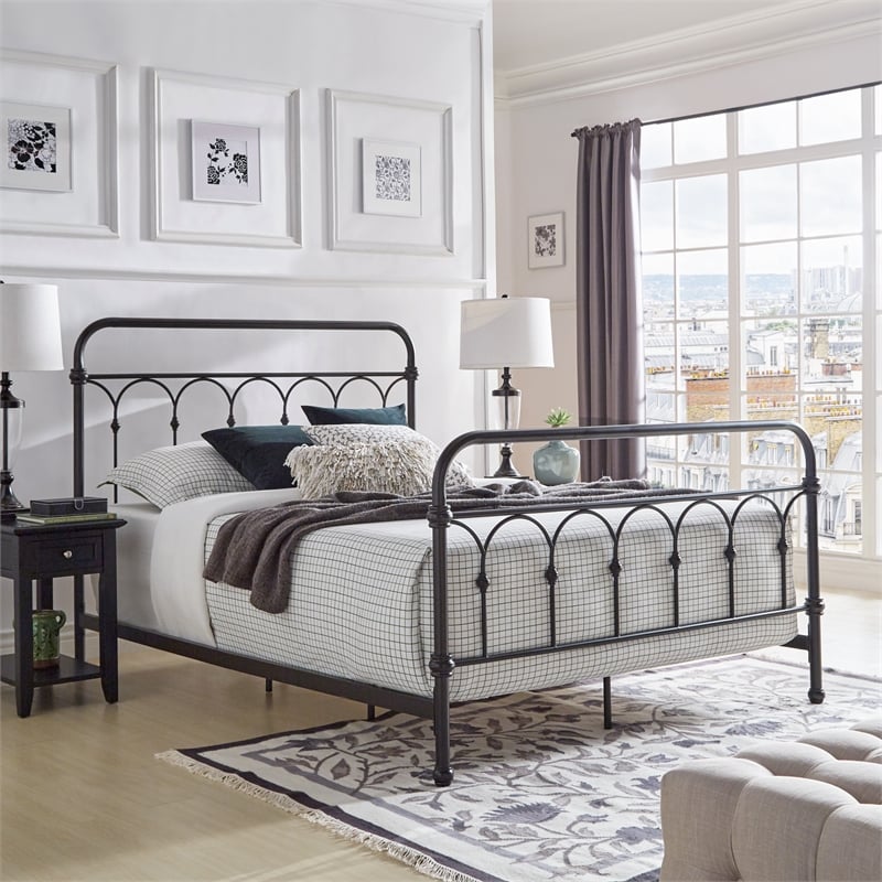 iNSPIRE Q Queen Size Farmhouse Casted Knot Metal Bed in Bronze
