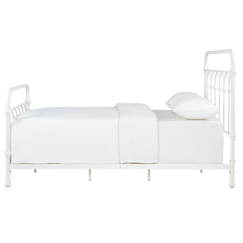 iNSPIRE Q Queen Size Farmhouse Casted Knot Metal Bed in Antique White