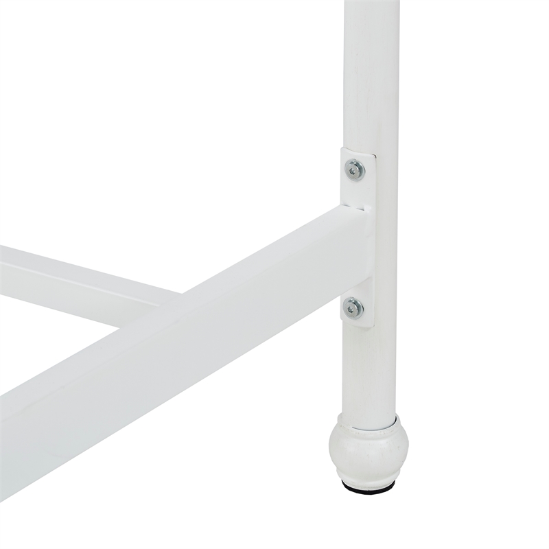 iNSPIRE Q Queen Size Farmhouse Casted Knot Metal Bed in Antique White