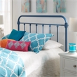 iNSPIRE Q Full Size Antique Graceful Victorian Metal Bed in Blue Finish