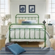 iNSPIRE Q Full Size Antique Graceful Victorian Metal Bed in Meadow Green