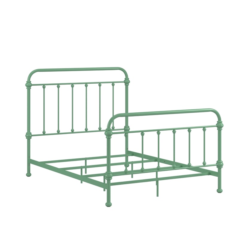 iNSPIRE Q Full Size Antique Graceful Victorian Metal Bed in Meadow Green