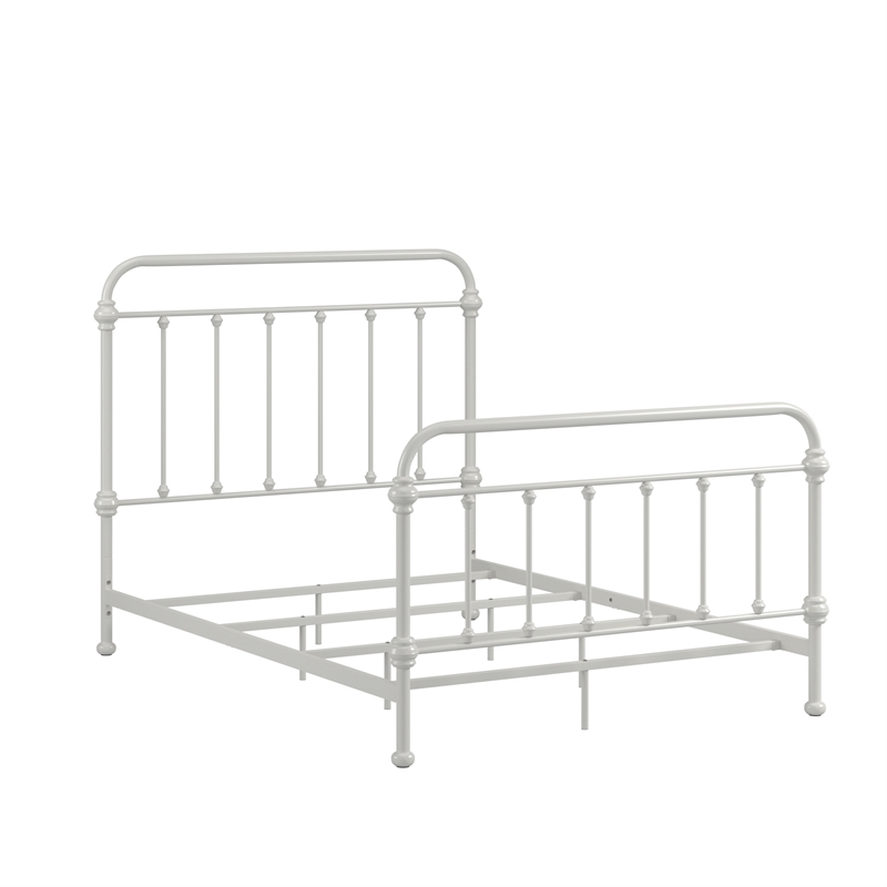 iNSPIRE Q Full Size Antique Graceful Victorian Metal Bed in Silver Birch