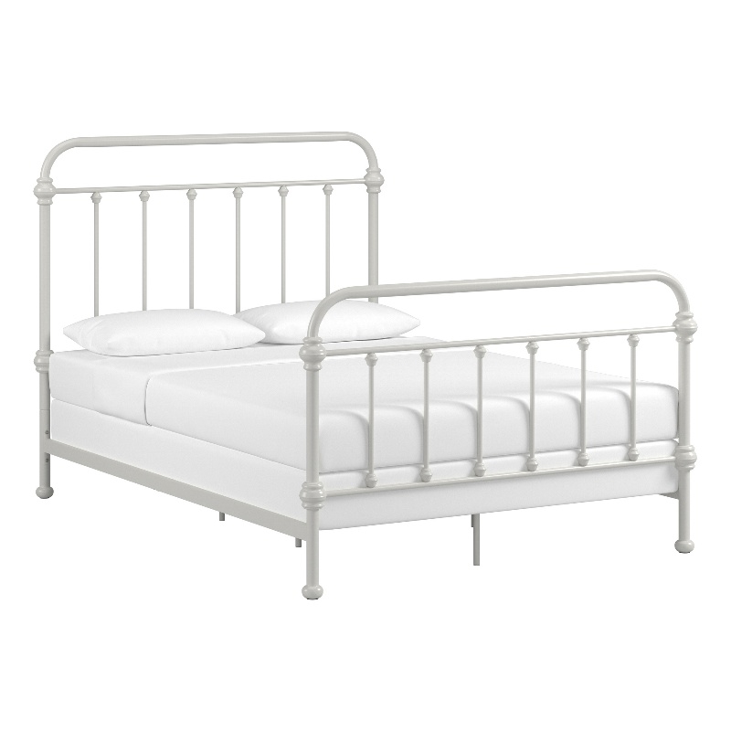 iNSPIRE Q Full Size Antique Graceful Victorian Metal Bed in Silver Birch
