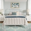 iNSPIRE Q Queen Size Antique Graceful Victorian Metal Bed in Antique White