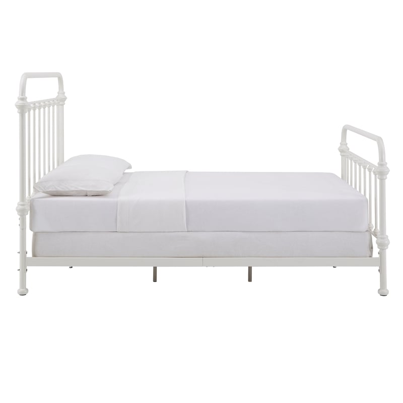 iNSPIRE Q Queen Size Antique Graceful Victorian Metal Bed in Antique White