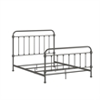 iNSPIRE Q Queen Size Antique Graceful Victorian Metal Bed in Frost Gray