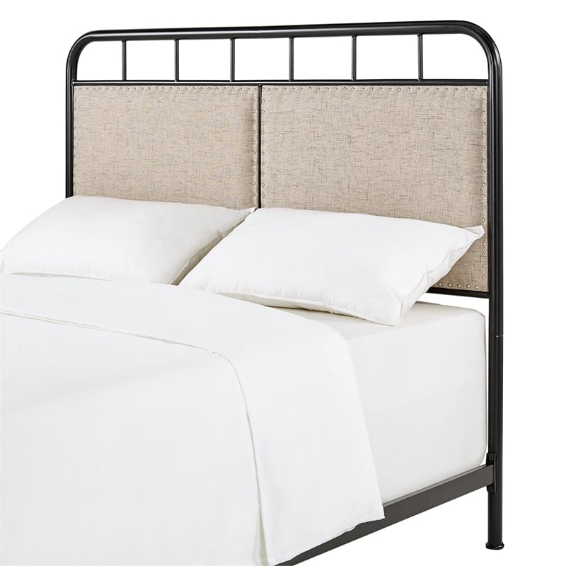 iNSPIRE Q Transitional Metal Queen Bed in Brown and Black Finish