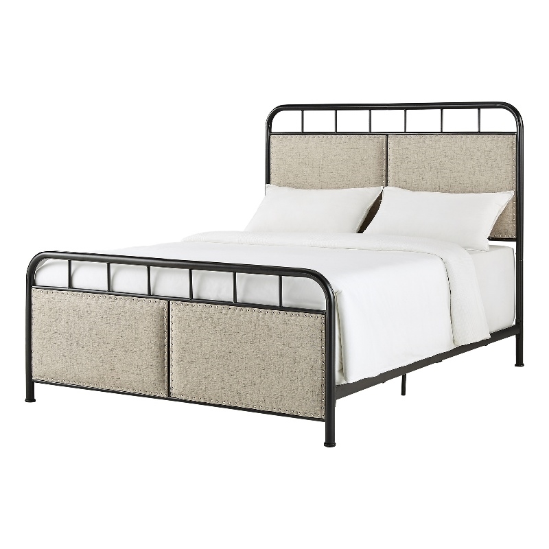 iNSPIRE Q Transitional Metal Queen Bed in Brown and Black Finish