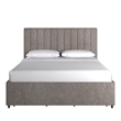 iNSPIRE Q Full Upholstered Storage Platform Bed with Channel Headboard in Gray