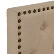 iNSPIRE Q Queen Size Nailhead Linen Headboard Storage Platform Bed in Beige