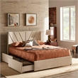 iNSPIRE Q Full Size Metal Wood V-Channel Headboard Storage Platform Bed in Beige