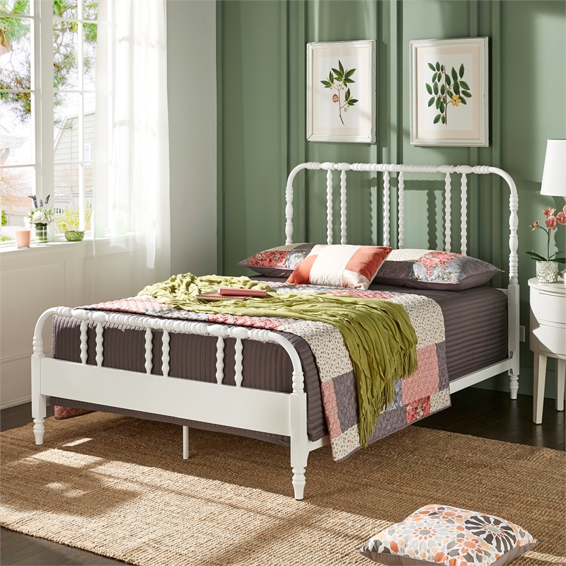 iNSPIRE Q Full Size Farmhouse Metal Spool Bed in White Finish
