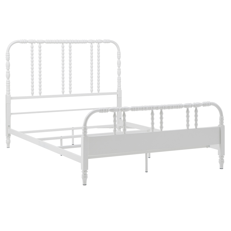 iNSPIRE Q Full Size Farmhouse Metal Spool Bed in White Finish