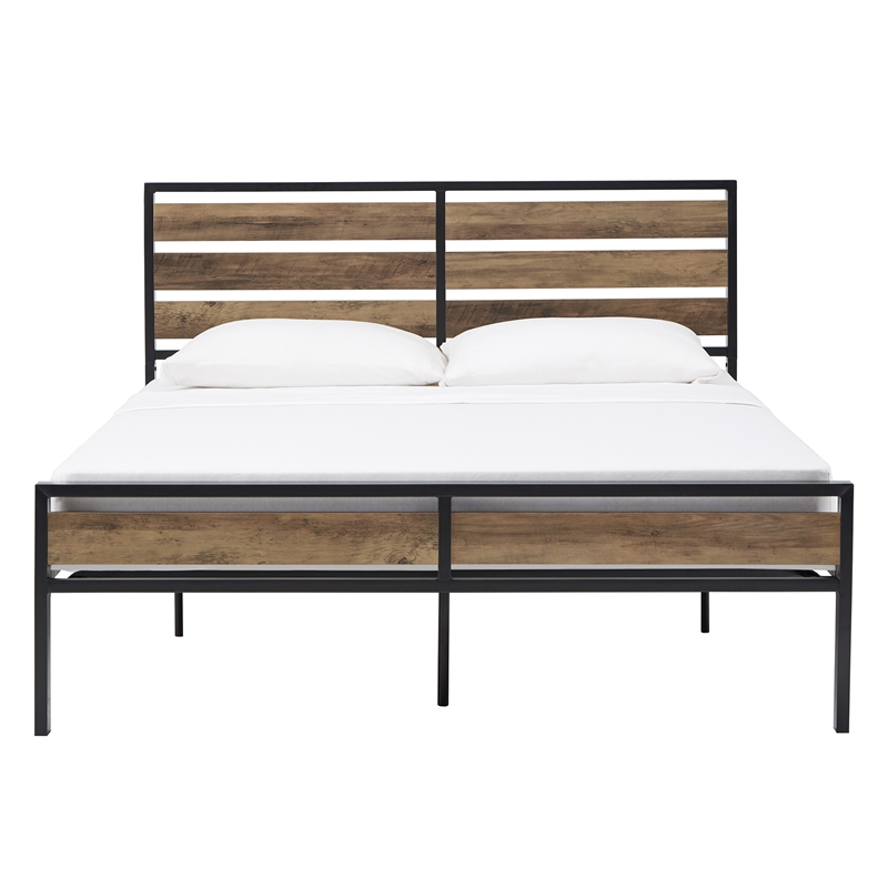 iNSPIRE Q Full Size Low Profile Metal and Engineered Wood Platform Bed in Black