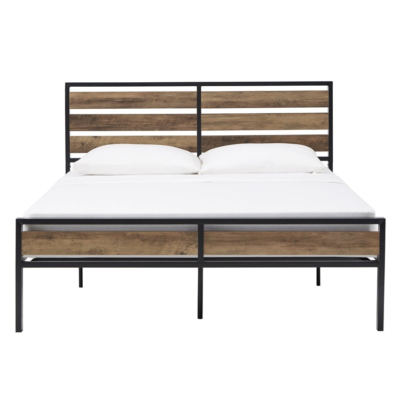 iNSPIRE Q Queen Size Low Profile Metal and Engineered Wood Platform Bed in Black