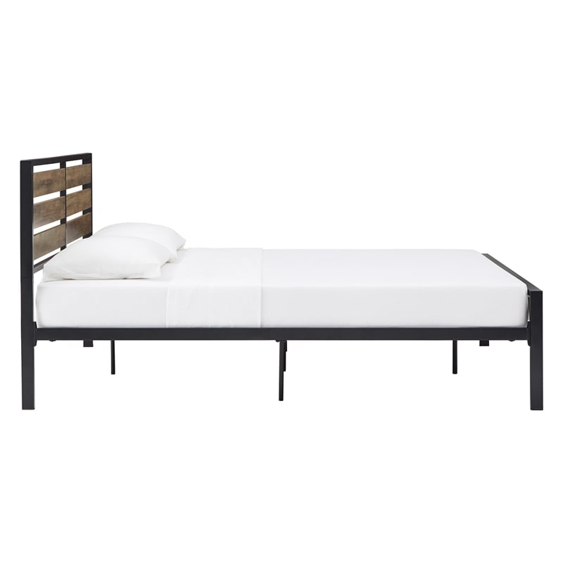 iNSPIRE Q Queen Size Low Profile Metal and Engineered Wood Platform Bed in Black