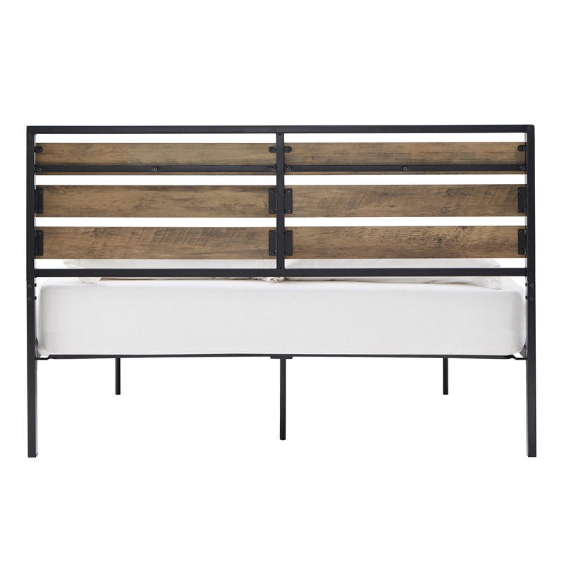 iNSPIRE Q Queen Size Low Profile Metal and Engineered Wood Platform Bed in Black